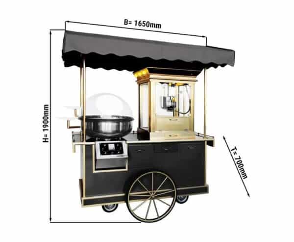Image d'un Chariot à popcorn et barbe à papa de Luxe disponible à la location pour les événements privés ou d'entreprise | Le Paradis de Tigrou