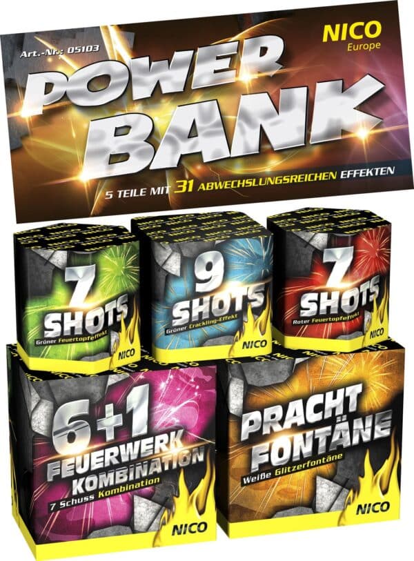 Packshot d'une batterie de feu d'artifice - Power Bank