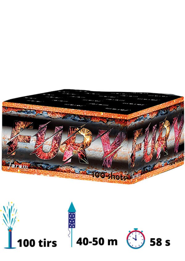 Packshot d'une batterie de feu d'artifice - Fury
